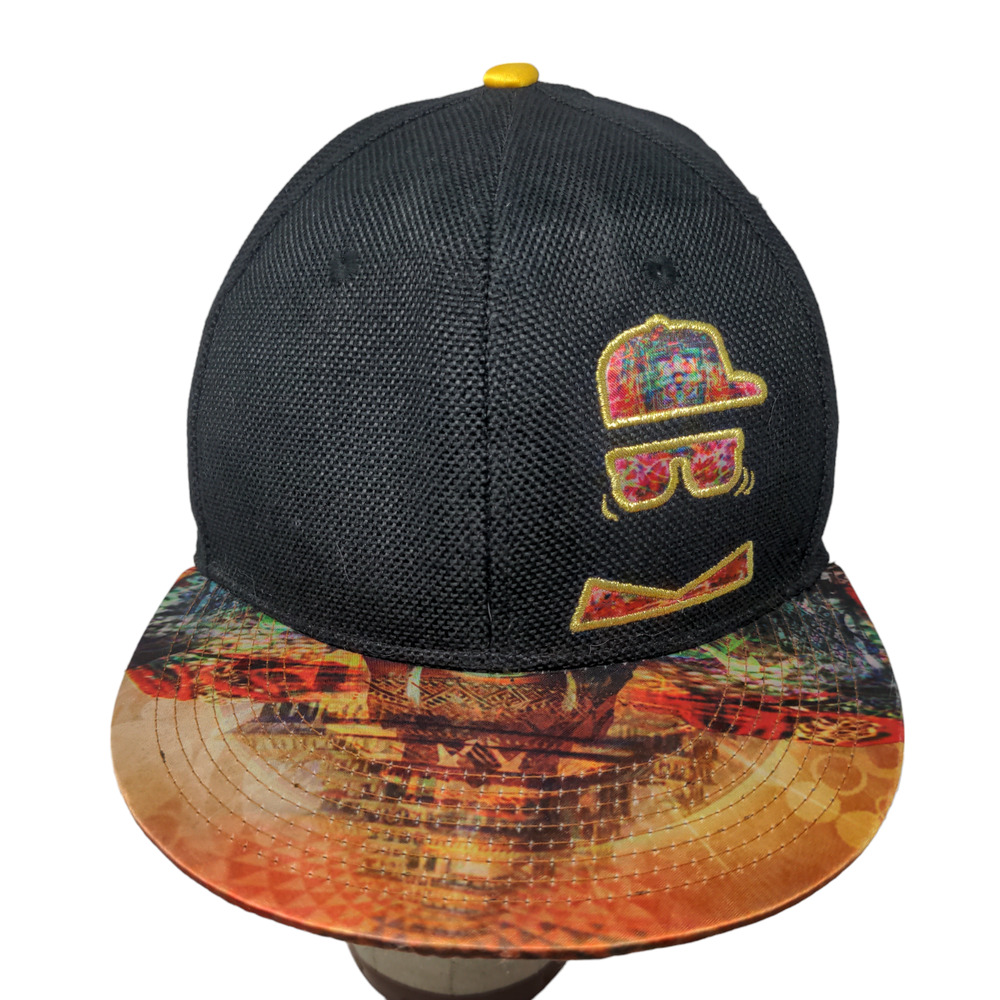 Revolution Men's Fitted Flat Bill Cap Black 100% Hemp Embroidered Logo